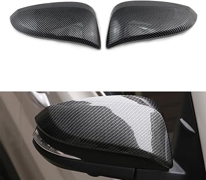 2Pcs Carbon Fiber ABS Car Rearview Side Mirror Cover Trim For Toyota Hilux Revo 2015 2016 2017 2018 2019 2020 2021 2022