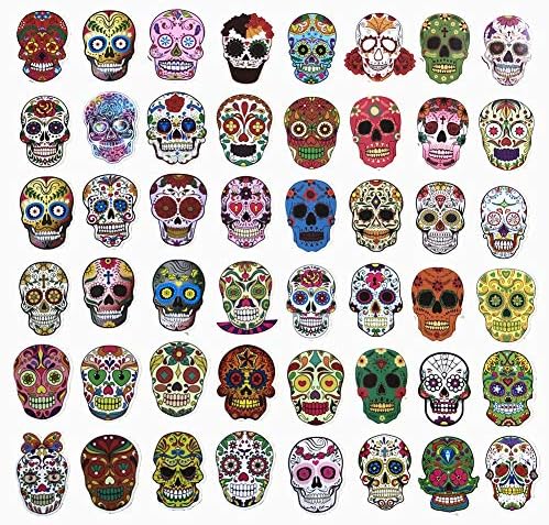 Jasion PVC Decals Waterproof Sunlight-Proof DIY Ideals for Water Bottles Cars Motorbikes Portable Luggages Phone Laptops (Skull)
