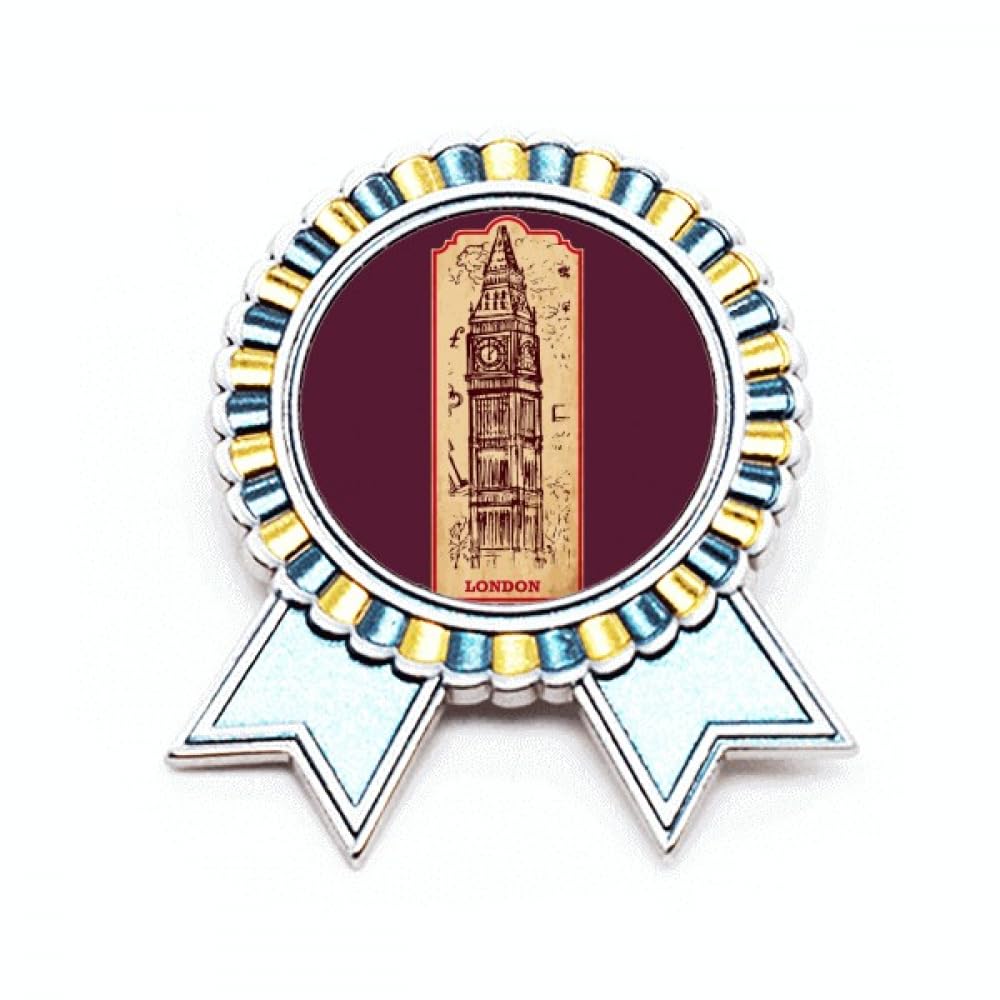 Broche Big Ben drapeau Angleterre métal taille M pour customiser veste - 4