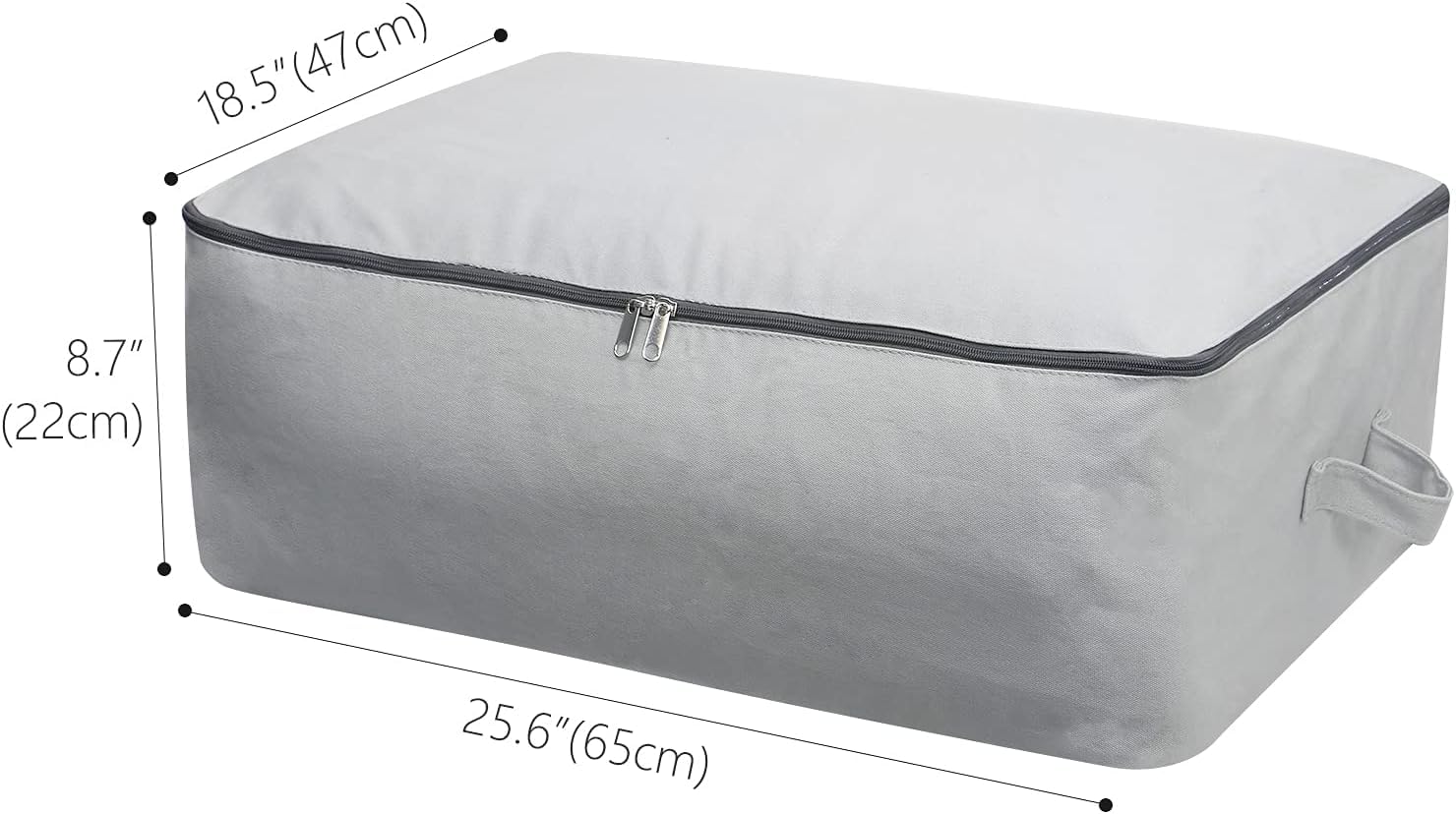 Ultra dicke Stofftasche für Kleidung, Leinen, faltbar, Schrank-Organizer mit verstärktem Griff, stabil für Pullover, T-Shirts, Decken, Mäntel, 3 Stück, Hellgrau