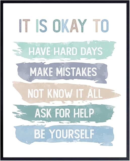 Blue inspirational classroom wall art