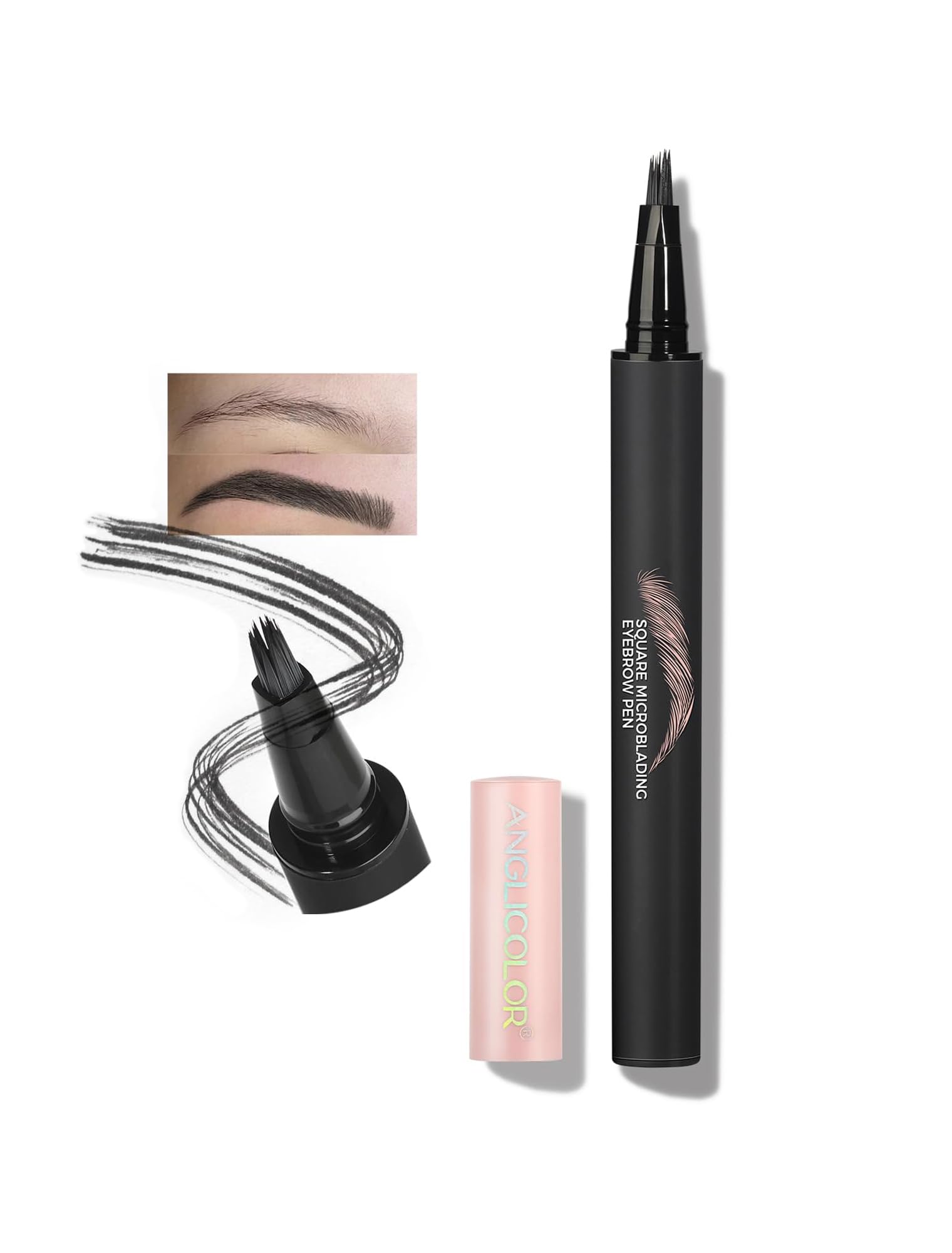 Anglicolor Microblading Augenbrauenstift Einfach Zu Bedienen, Augenbrauenstift Natürlich,Haarähnliche Striche,Outlining Filling,Lang Haltbar,Wischfest,Vegane Formel (104)