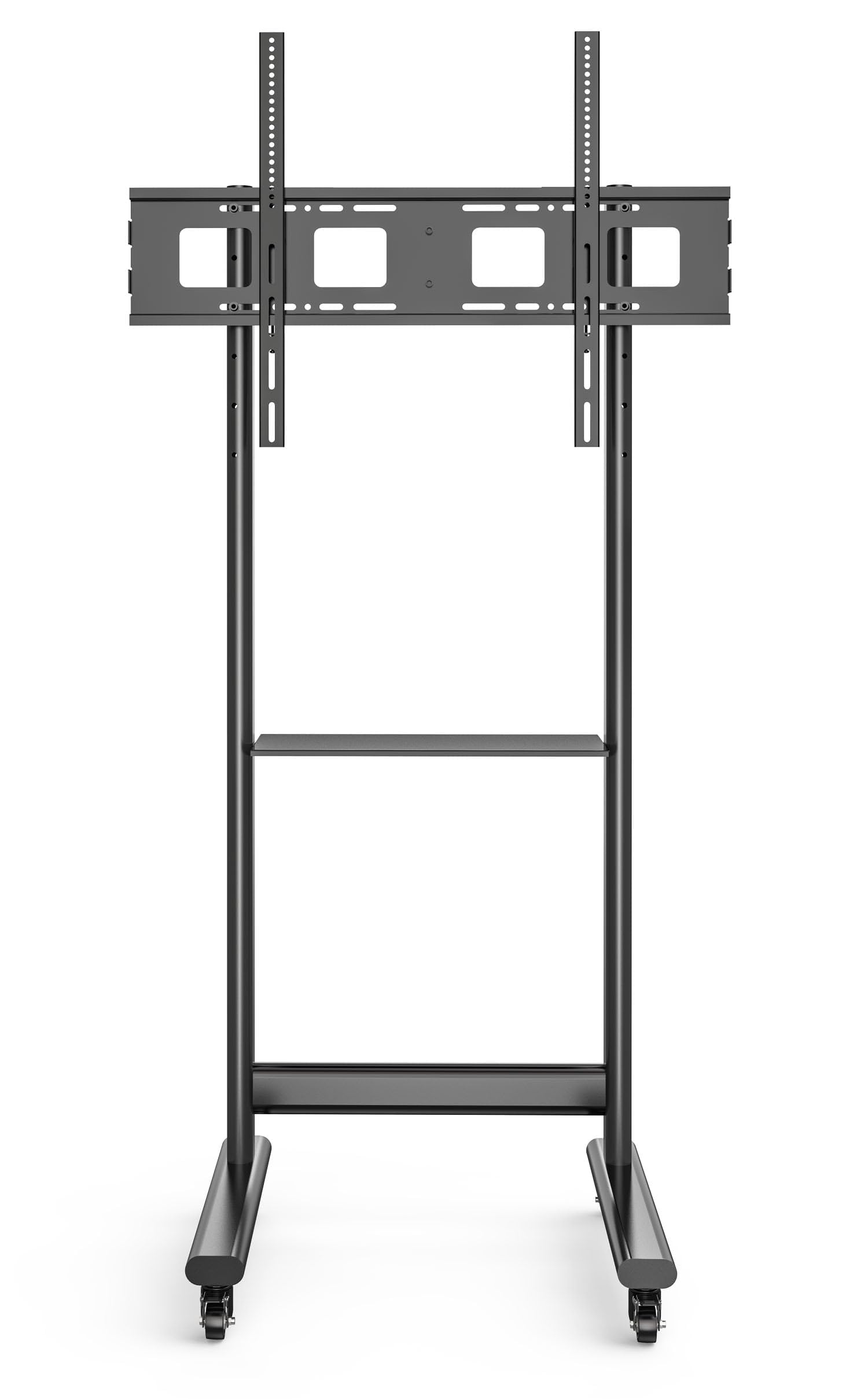 Techly 367843 Supporto da Pavimento TV LCD/LED 50-90" Altezza Regolabile con Mensola Nero
