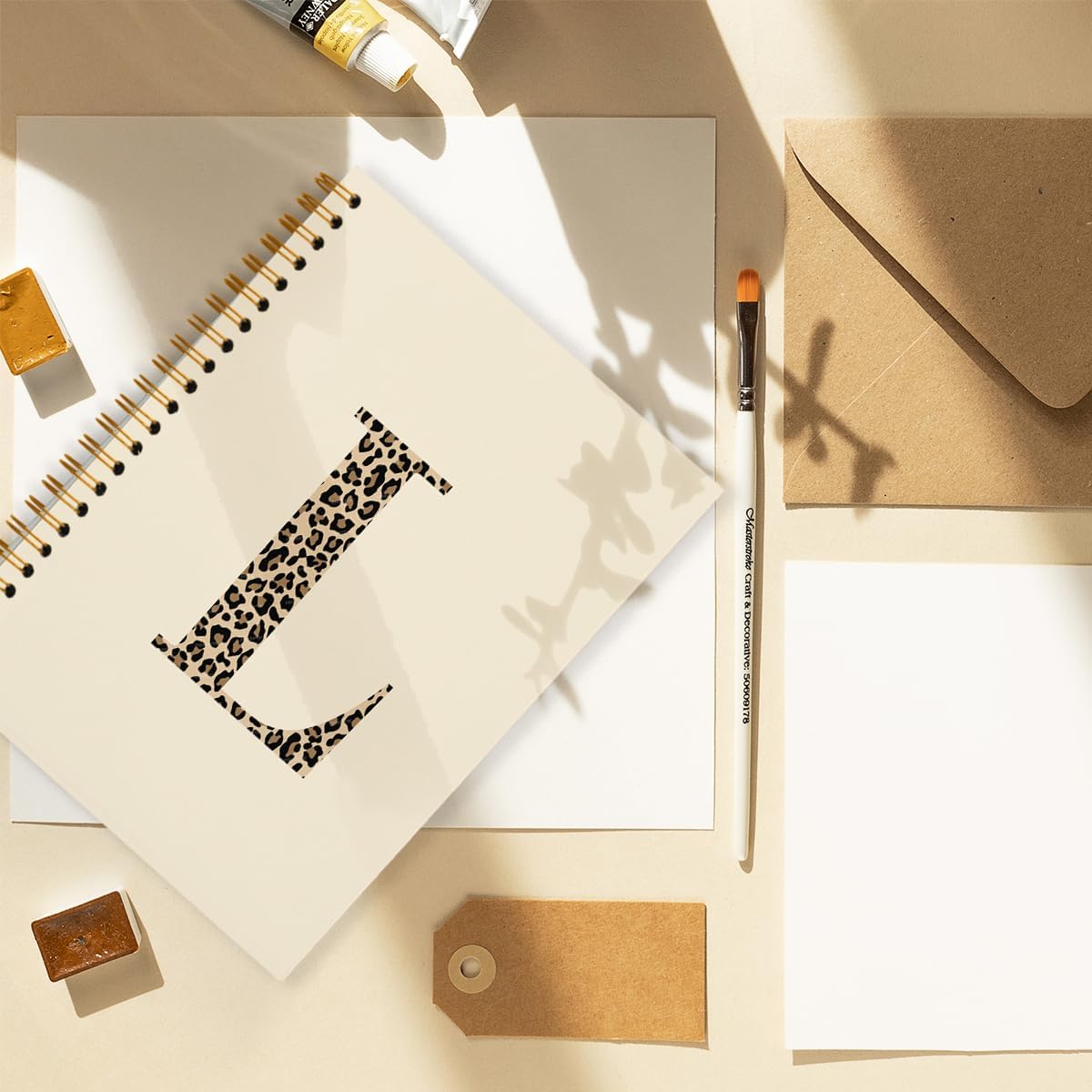 Cute Preppy Leopard Cheetah Initial Notebook Journal Diary L, Preppy Cute Notebook Leopard Cheetah Supplies for School,College,Work,Teen Girls Kids,Aesthetic Notebooks, 5.5x8.3 Inches - Image 3