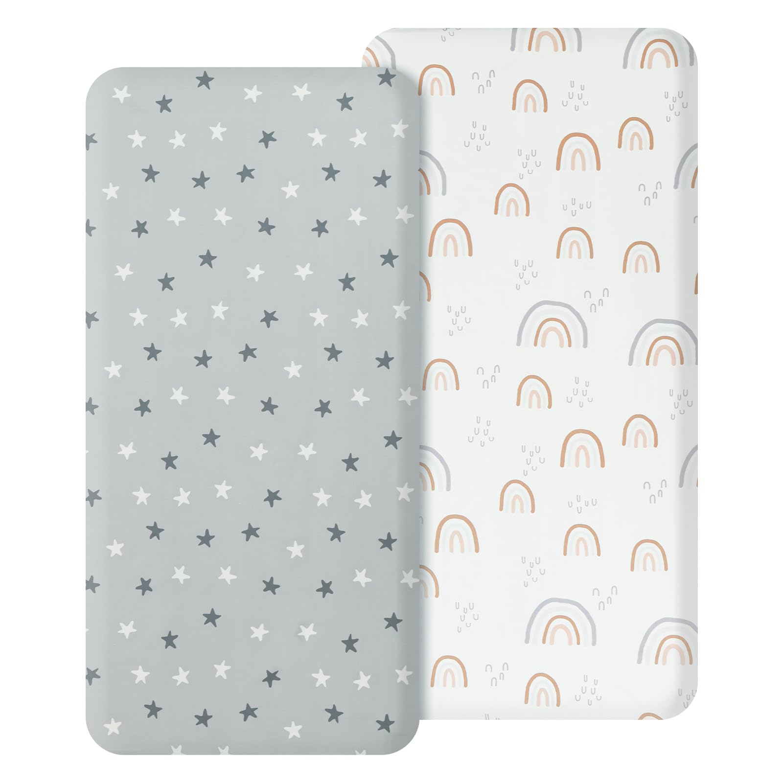 2Pcs Fit Cot Sheet Newborn Pram Baby Fitted Microfiber Breathable Crib Sheets Cozy and Lightweight for Moses Basket or Baby Cradle