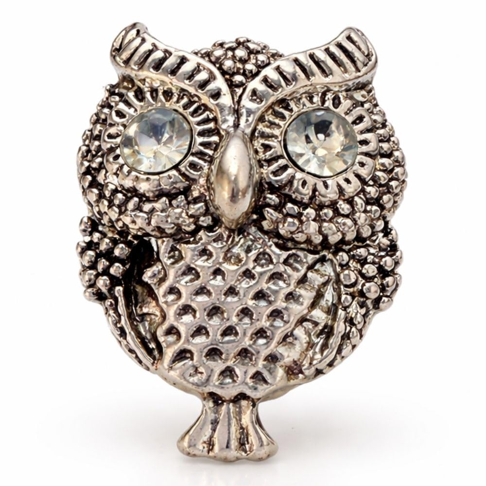 Silver Owl Diamante Shank Buttons - 27mm - Pack of 1 — image 1