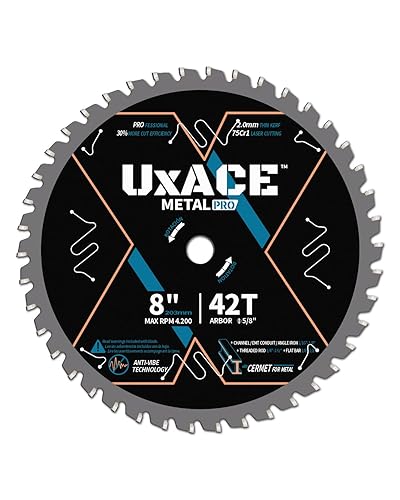 Miniatura 12 de Hoja de sierra circular de 5-1/2 pulgadas y 50 dientes, eje de 0.394 in, aluminio, hoja de corte de metal no ferroso, punta de carburo, corte fino,