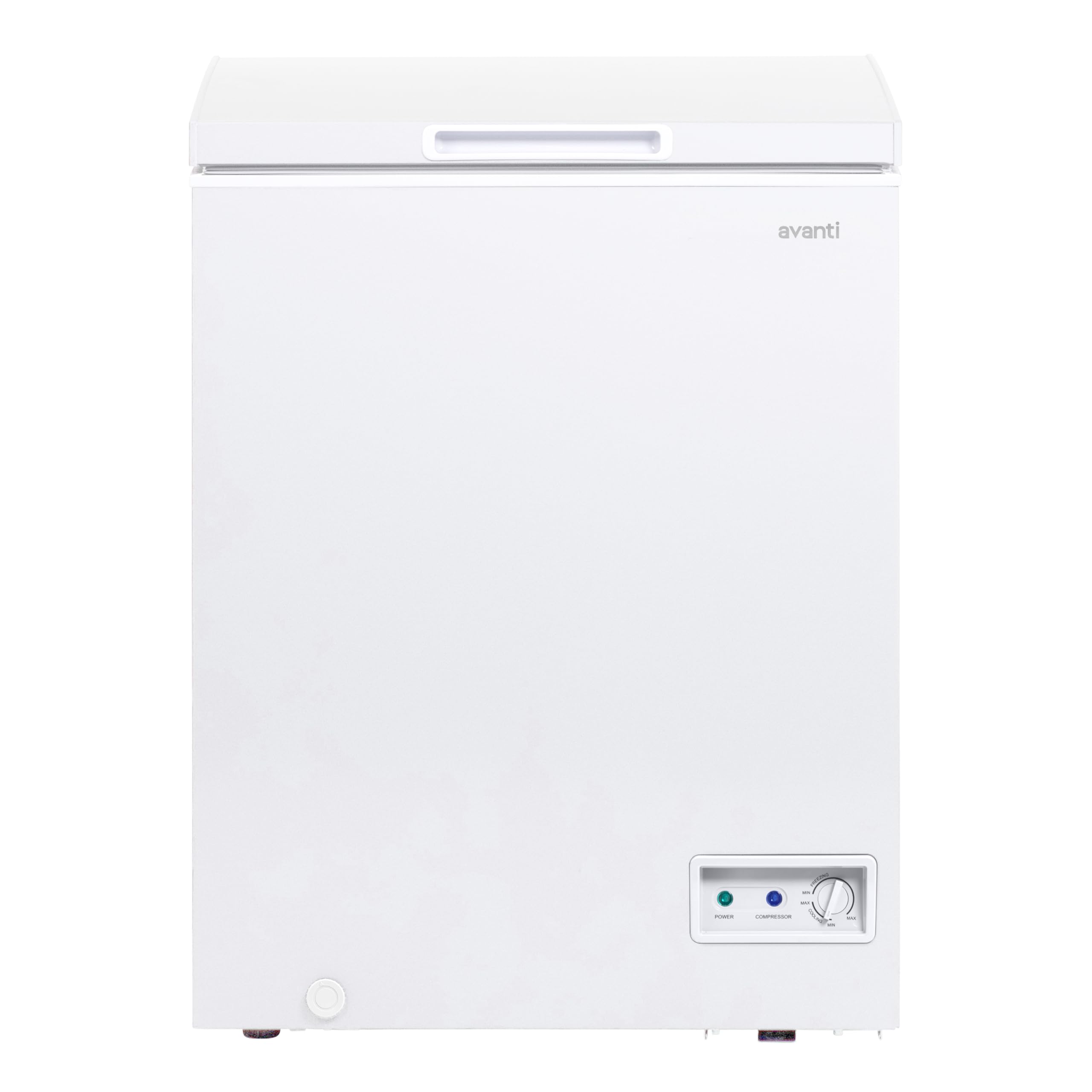 Avanti 5.0 Cu. Ft. Garage Ready Chest Freezer With Removable Storage Basket, External Temperature Control, Manual Defrost, Power Indicator Light, 5.0 Cu. Ft., White on Fridge.com - View 6
