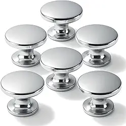 Kit 6 Puxadores Ponto Redondo Para Móveis Gaveta Armário (Cromado)