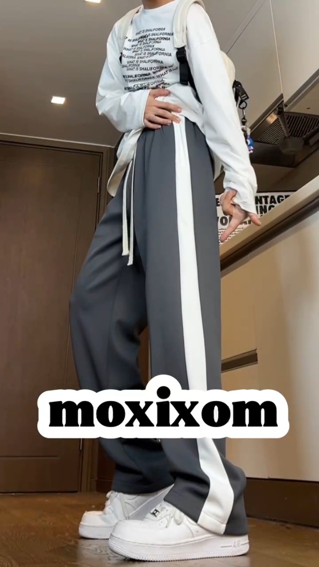 Amazon | [moxixom] ストレートパンツ メンズ ワイドパンツ ジャージ下