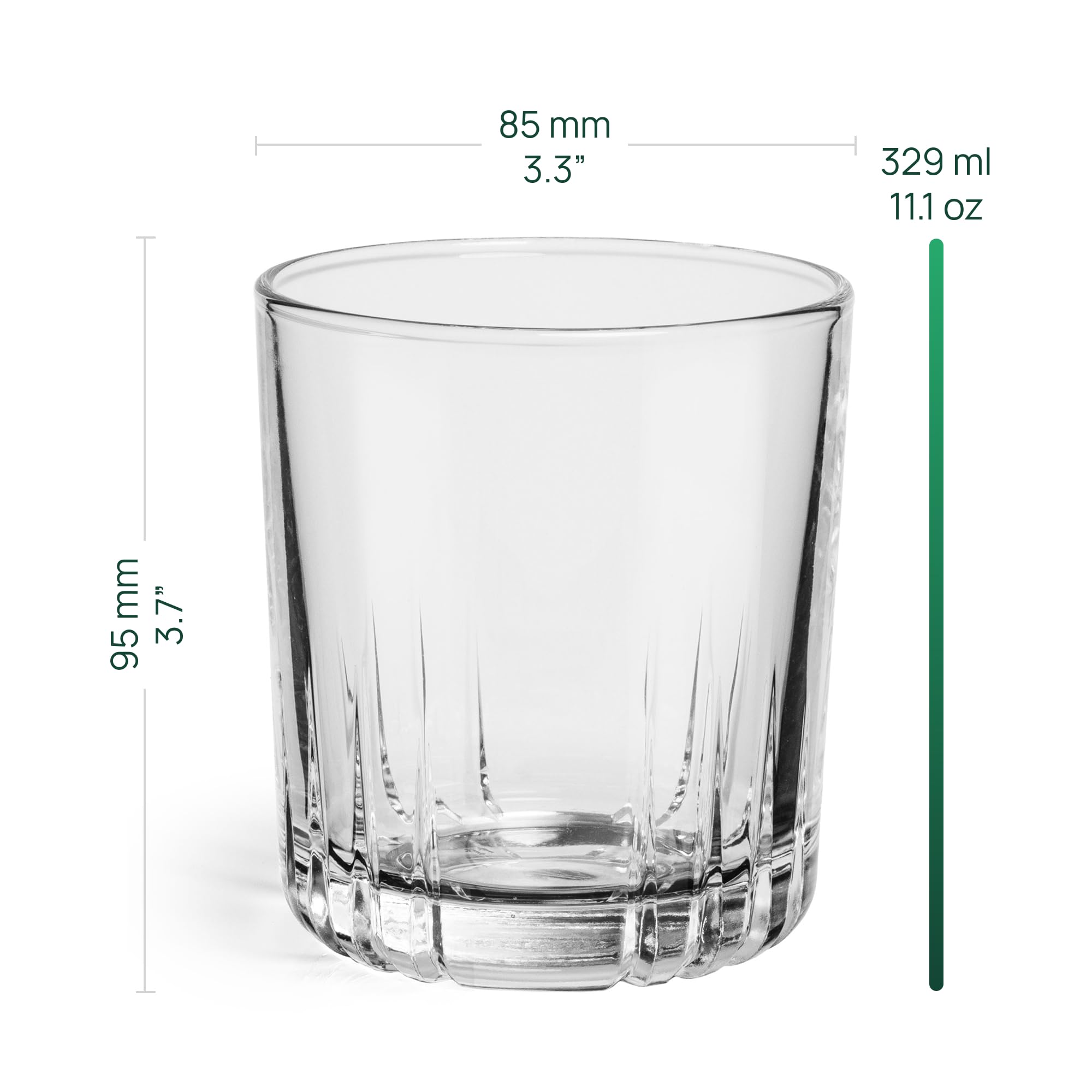 Kieliszki do whisky, 329 ml, zestaw 4 szklanek do wody, zestaw szklanek do whisky, zestaw szklanek do whisky, sok, szklanki, nadają się do mycia w zmywarce, kolekcja Vita