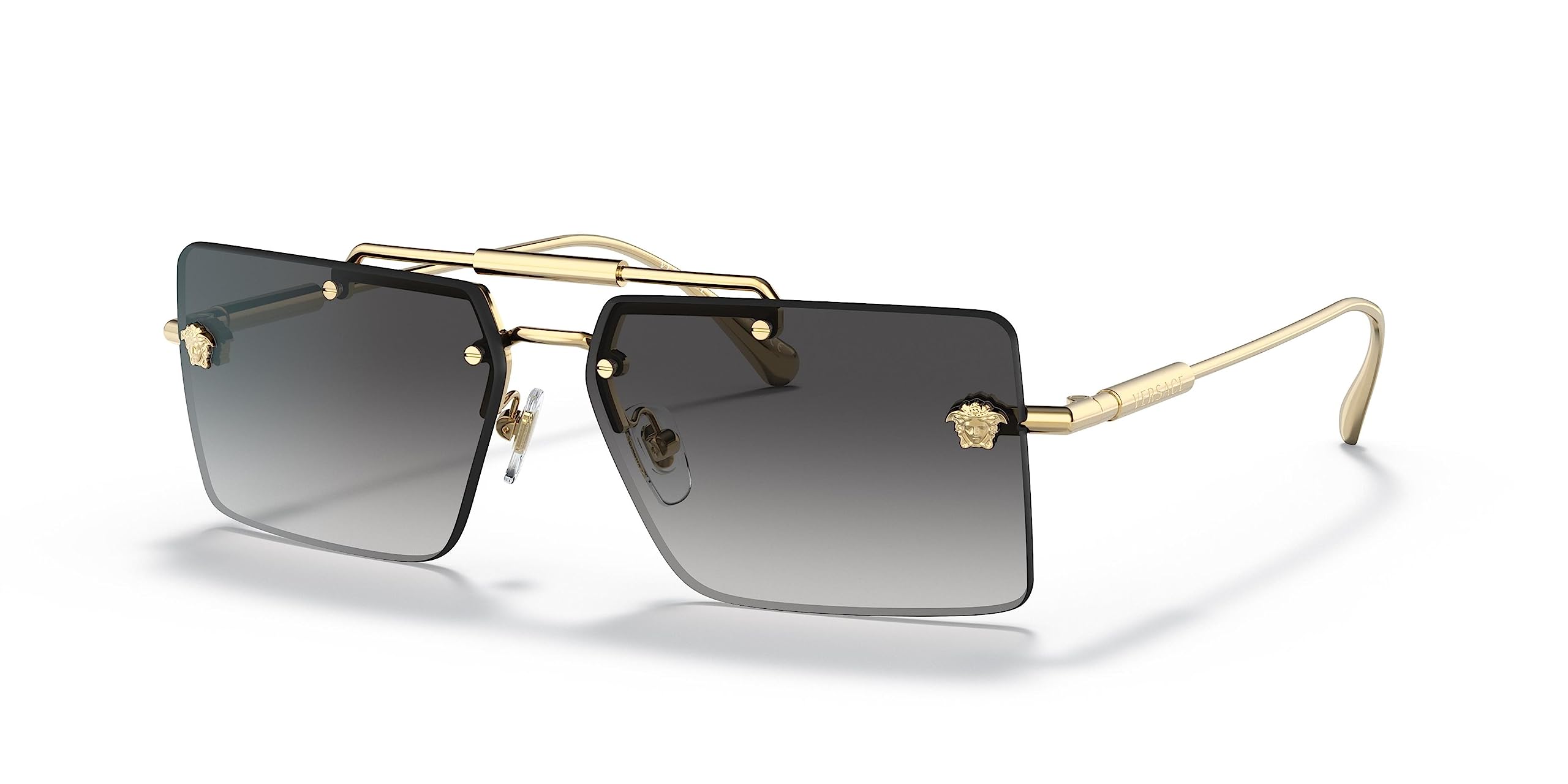 VERSACE ゴールドフレーム スモークレンズ サングラス VERSACE ゴールドフレーム スモークレンズ サングラス