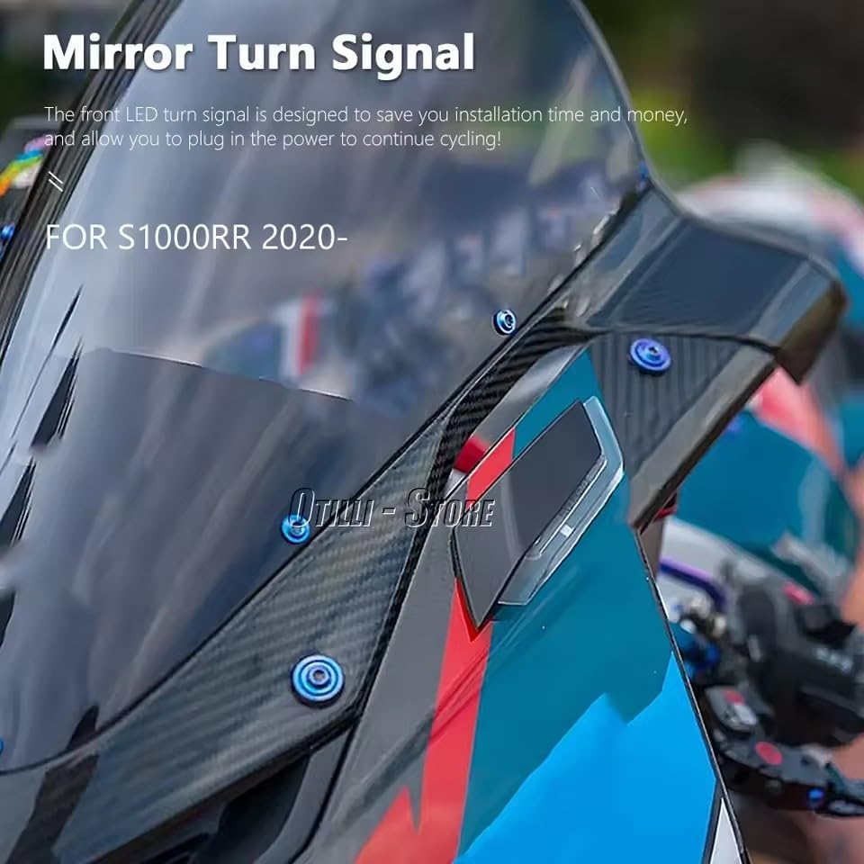 For BMW S1000RR S 1000 RR 2020-2025 2024 Motorcycle Mirror Block Off Turn Signals Light Front LED Indicator Stealth Wing Flasher
