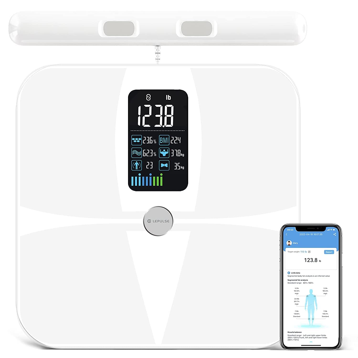 Buy Lepulse 8 Electrode Body Scale, Large Display Smart Scale for Body Weight, BMI Digital