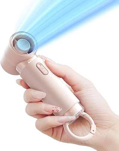 Miniatura 1 de WSKEN Mini ventilador portátil de mano  Pequeño ventilador turbo potente cargador personal recargable con pilas, 5 velocidades de viaje de verano,