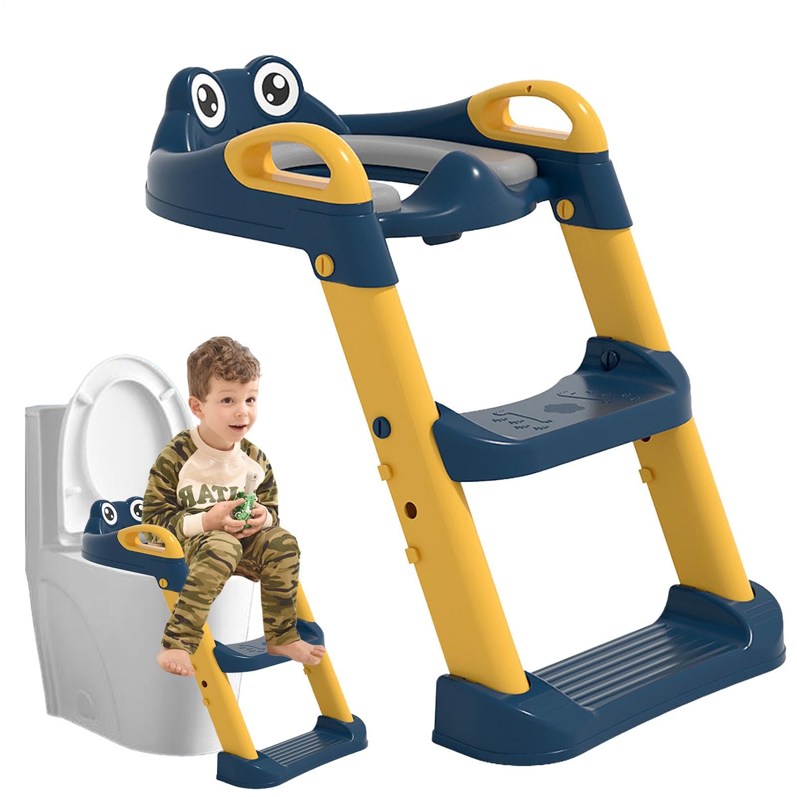 Sedile per addestramento al vasino con sgabello, con gradini, sedile per | WC per bambini, sedile antiscivolo, sgabello portatile, per allenamento sicuro per e bambini piccoli