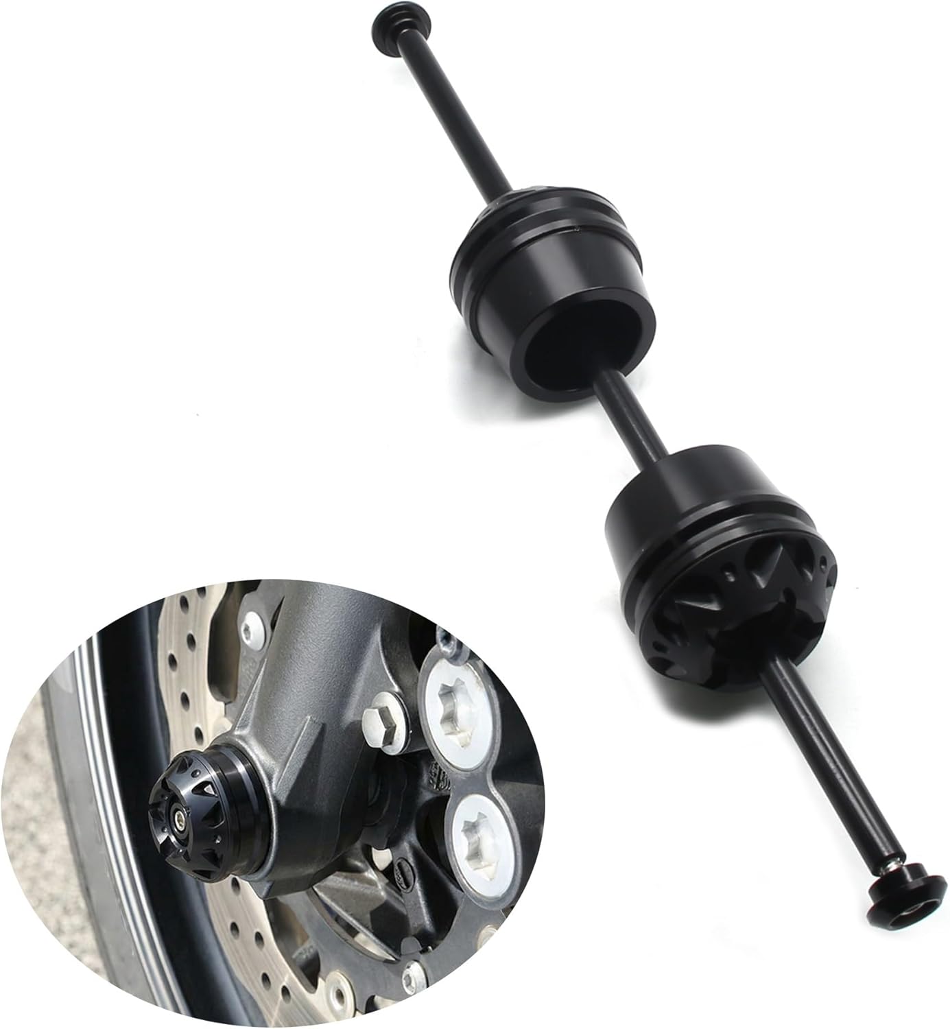 MZS Motorcycle Axle Sliders Front Rear Compatible with MT07 MT-07 FZ07 FZ-07 2014-2025 / XSR700 2018-2025, Wheel Fork Frame Slider Cap Crash Protector Black