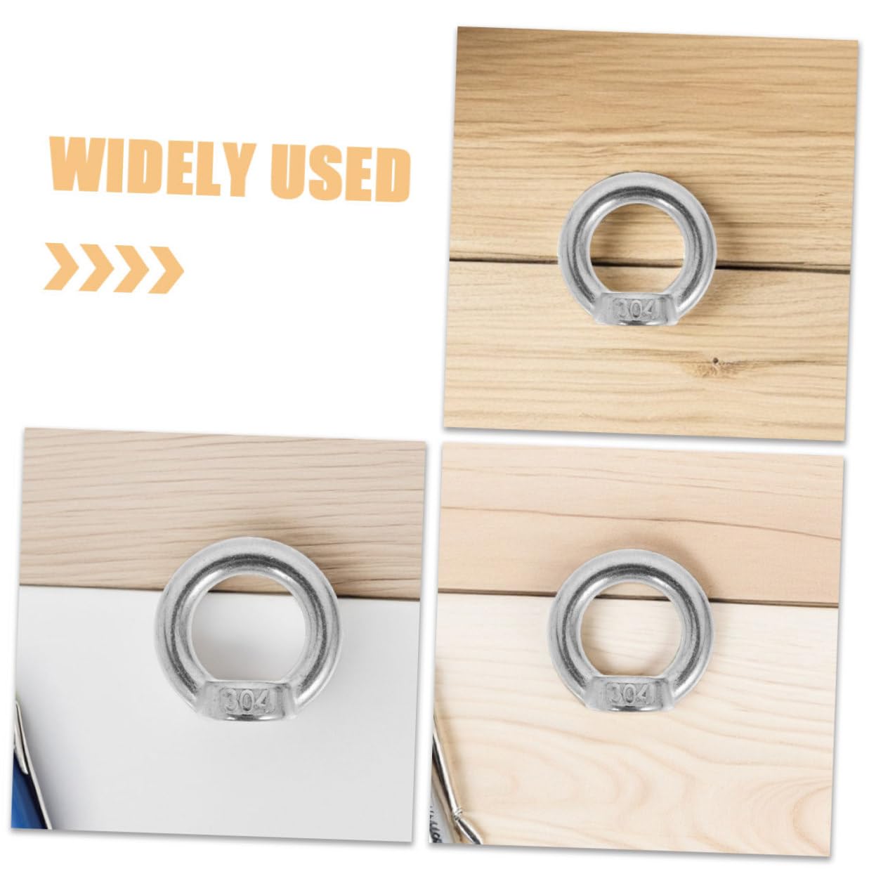 KICHOUSE 8pcs M8 304 Stainless Steel Lifting Eye Nut Ring Shaped Marine Rigging Fastener Heavy Duty Threaded Eye Connector for Construction and Machinery