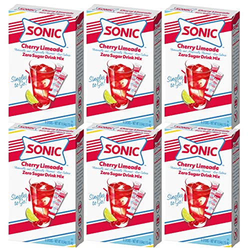 Sonic SINGLES TO GO! Sonic Singles to Go Powdered Drink Mix, Cherry Limeade, 6 Sticks per Box,(Pack...