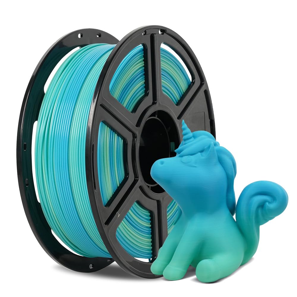 FLASHFORGE Filamento per stampanti 3D con cambio di colore graduale in PLA da 1,75mm, bobina da 1kg (2,2 libbre), precisione dimensionale +/- 0,02mm, migliore tenacia e assenza di nodi (Giallo&Blu)