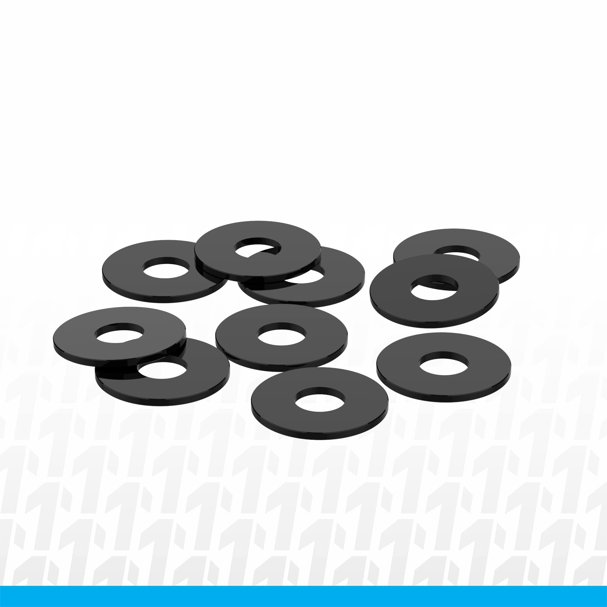 1UP Racing - 3x8x0.5mm Precision Aluminum Shims, Black, (10 pcs)