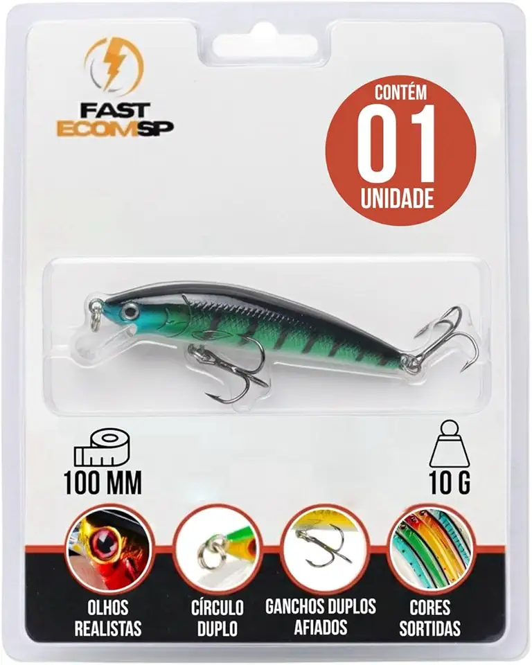 Isca Artificial Importada Meia Água Tucunaré Dourado Traíra