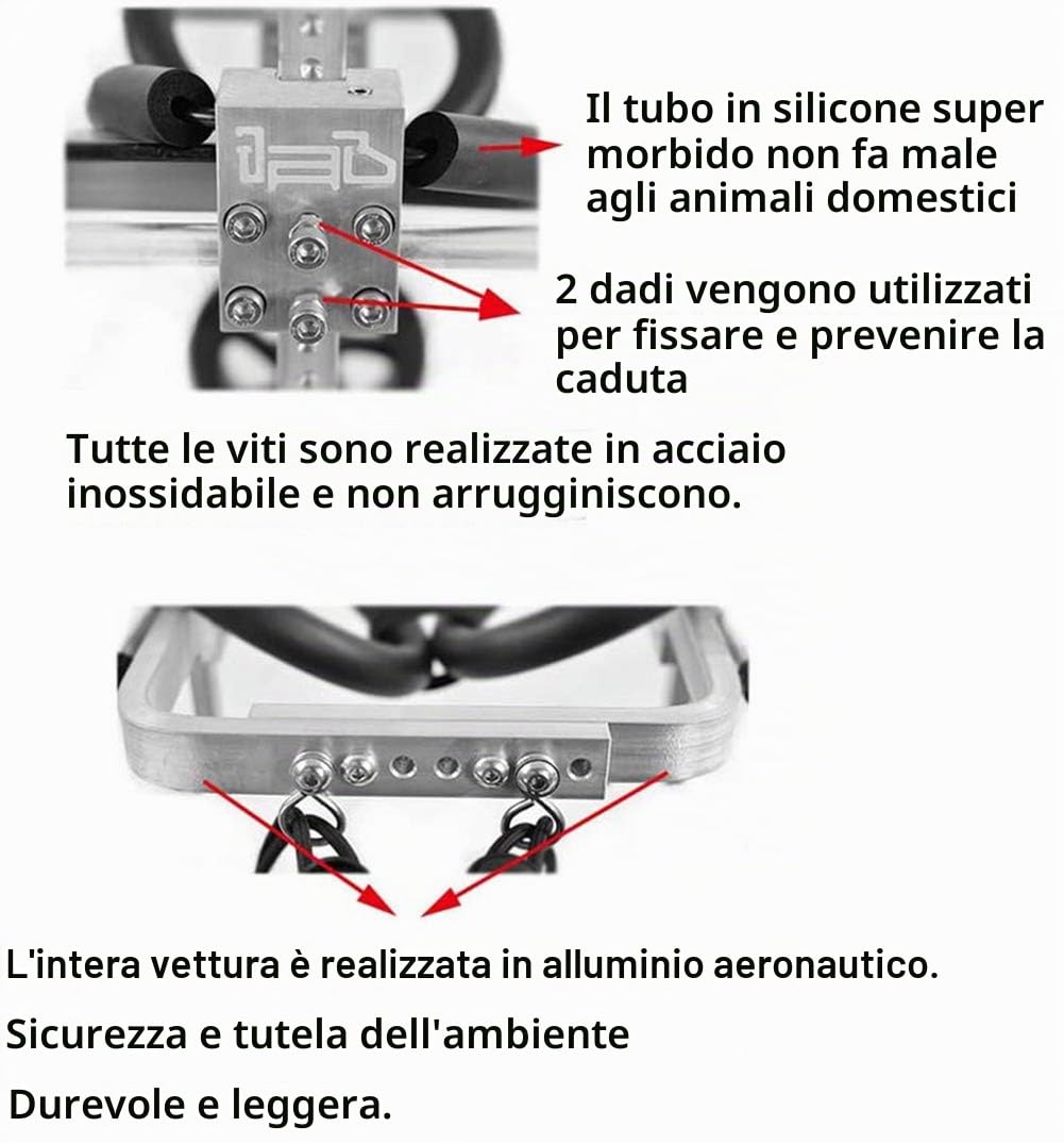 Carrellino Regolabile per Cani Gatto Cane Coniglio, Riabilitazione per Le Gambe Posteriori, Adatto Disabili Piedi Gambe Posteriori Riabilitazione, Sedia A Rotelle con 2 Ruote 0~2.5 kg