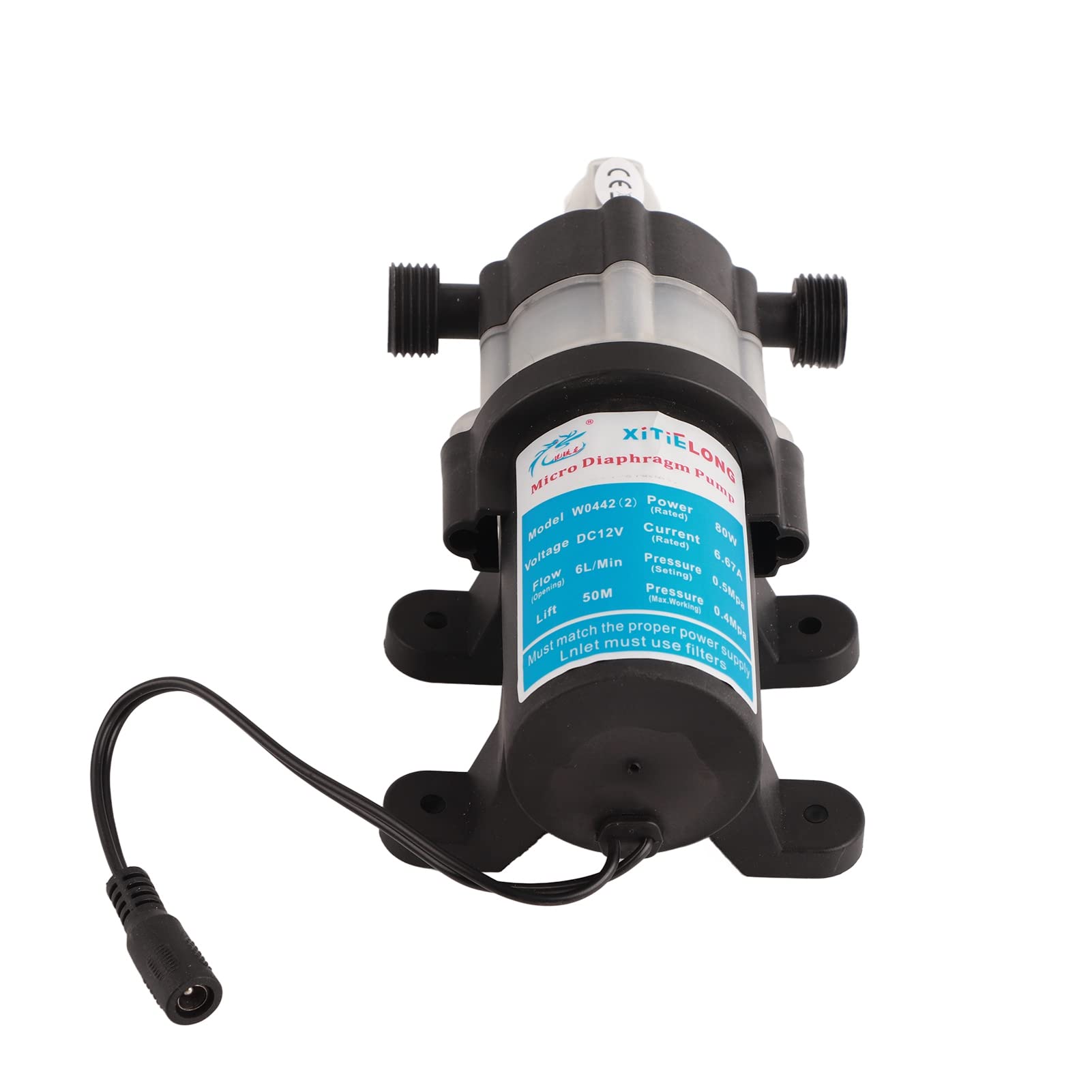 Pompa acqua autoadescante Pompa a membrana a pressione acqua 12V con filtro staccabile per applicazioni agricole con tubi giardino