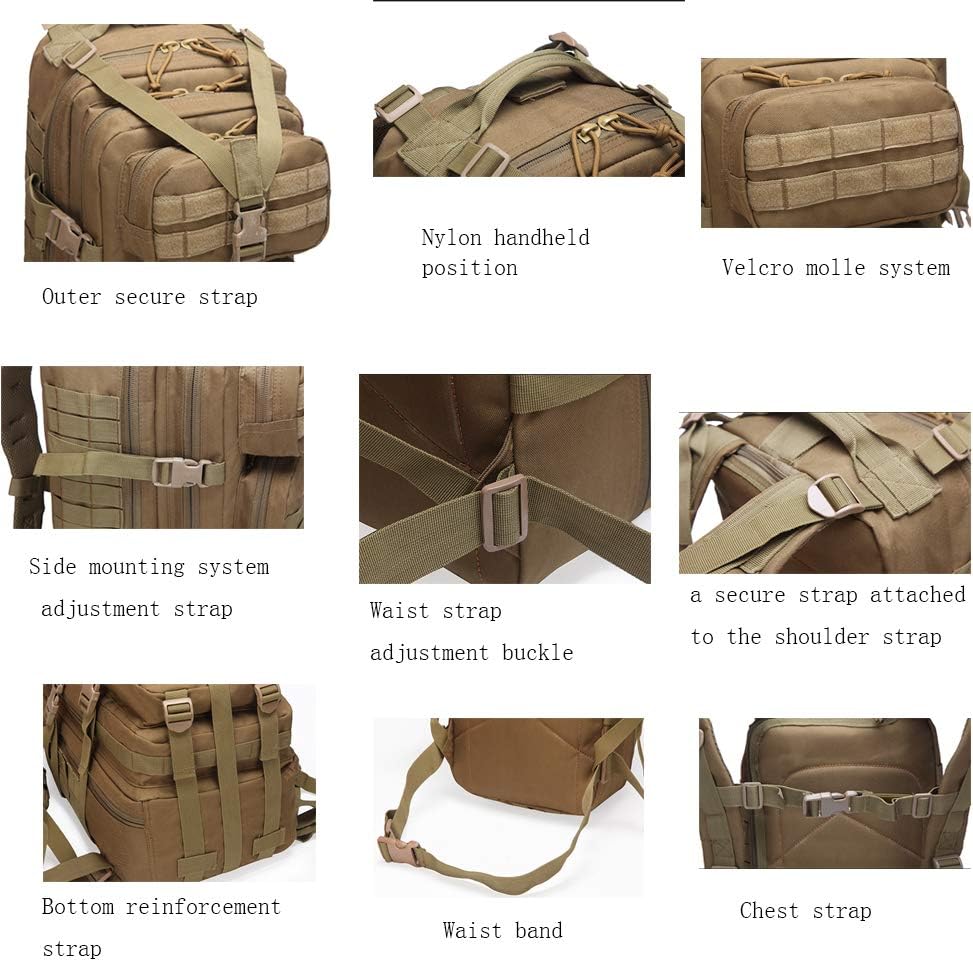 45L Tactical Backpack 3 Day Bug Out Molle Survival Rucksack