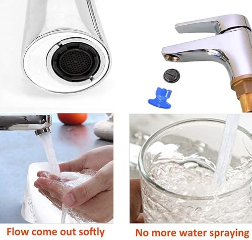 Miniatura 6 de Aireador de grifo con herramienta de extracción, 8 unidades de repuesto de aireador de caché, llave de extracción de llave para grifo de fregadero