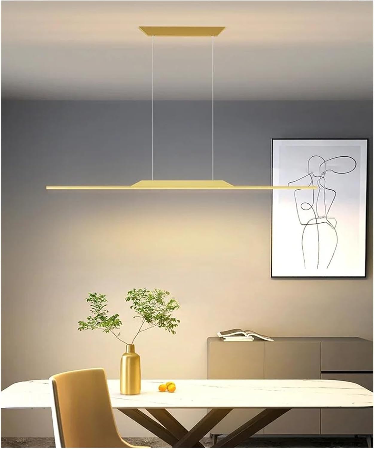 Ceililight, Diniroom Lights Wordledsp Table Kitchen Island Study Studio Lighting/Warm Light 3000K/D-L100Cm