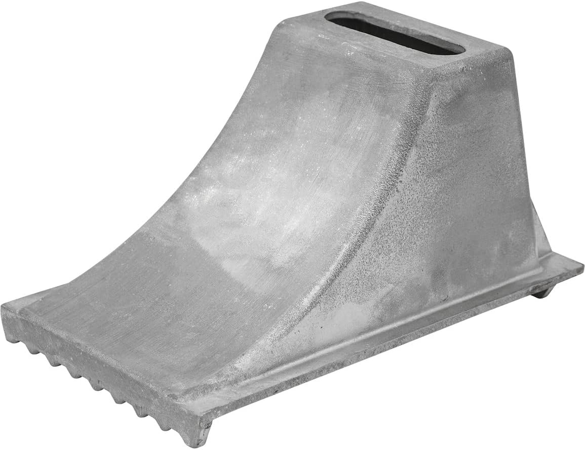 Buyers Products WC1588 Aluminum Wheel Chock, 8.5 x 15 x 8.25 Inch, Steep Slope Chock for Tractors, Trailers and Vehicle Maintenance and Storage, Includes Extra Strength Rugged Teeth