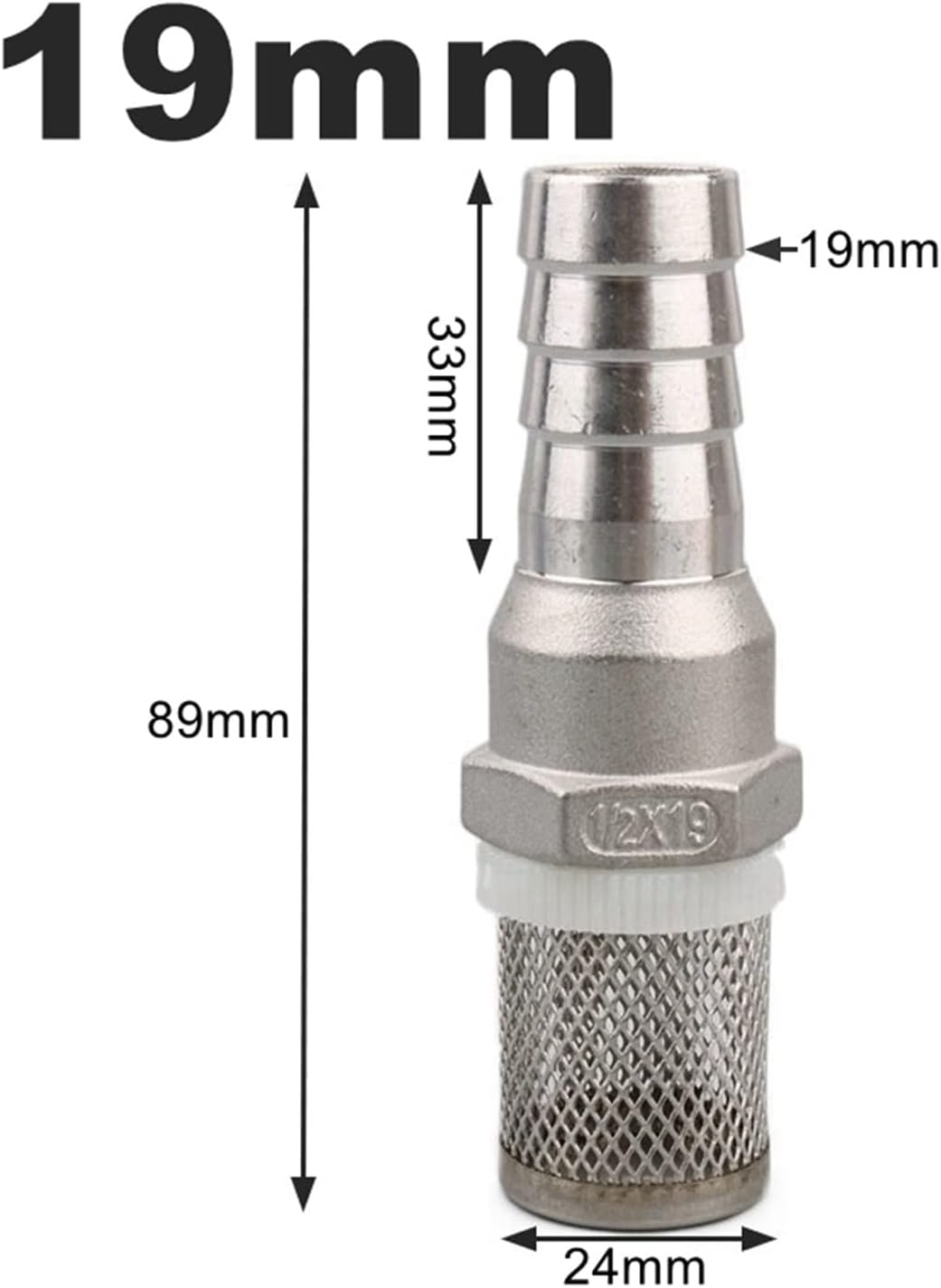 Garden Hose Strainer，Hose Strainer Garden Hose Strainer mesh Irrigation Filter, Filter Hose Filter Garden Irrigation Tube Car Wash Pump Stainless Steel Filter Net Mesh Water Filter(19mm)