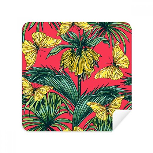 Chiffon de nettoyage feuille rose en suède premium pour verres de lunettes 2Pcs