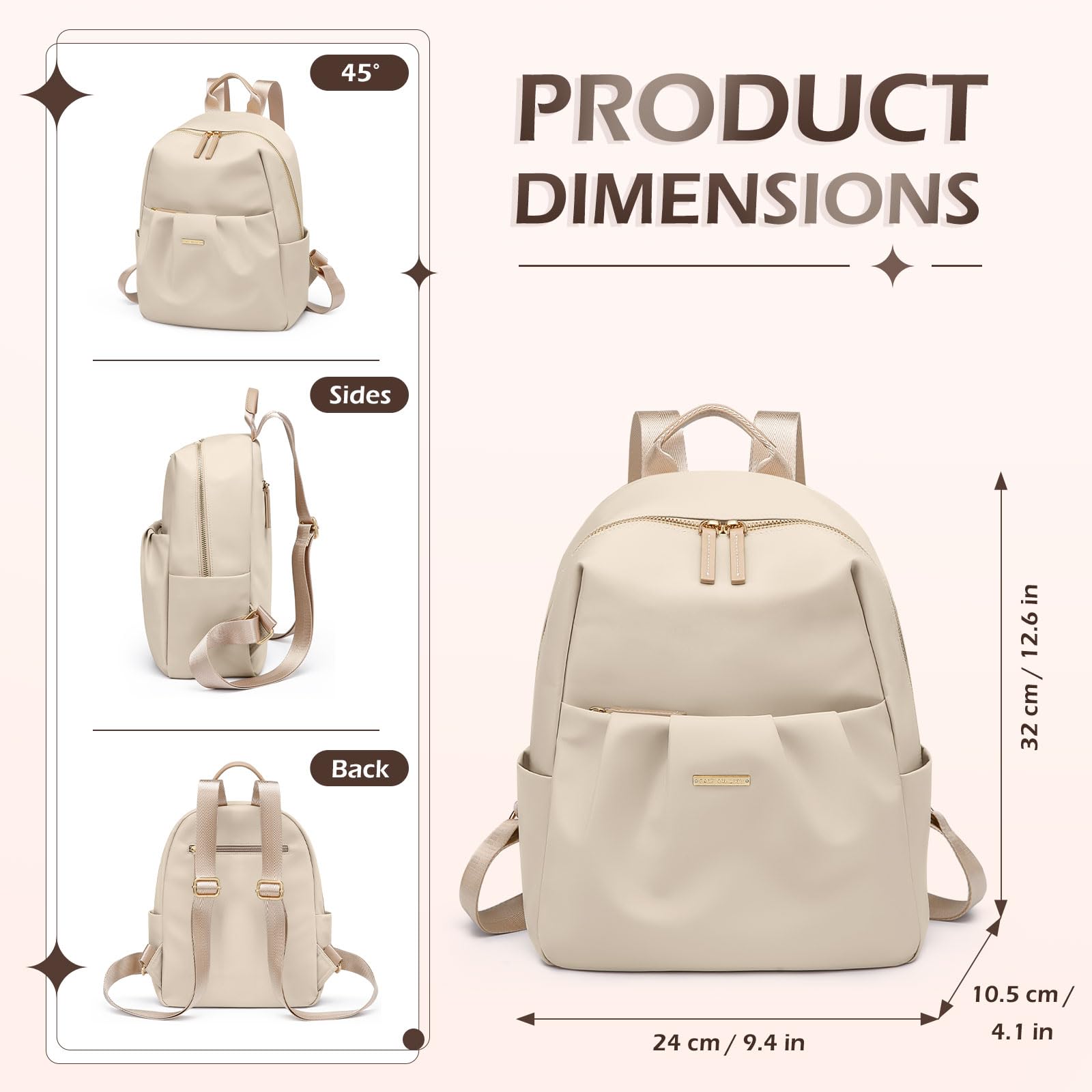 GOLF QUALITY Zaino Donna Antifurto,Borsa Donna Elegante 2 in 1, Borsa Tracolla, Zaini Casual Zainetto Donne Zainetti per Viaggio, Borse a Tracolla Causal Daypack per Ufficio Scuola Viaggio Lavoro