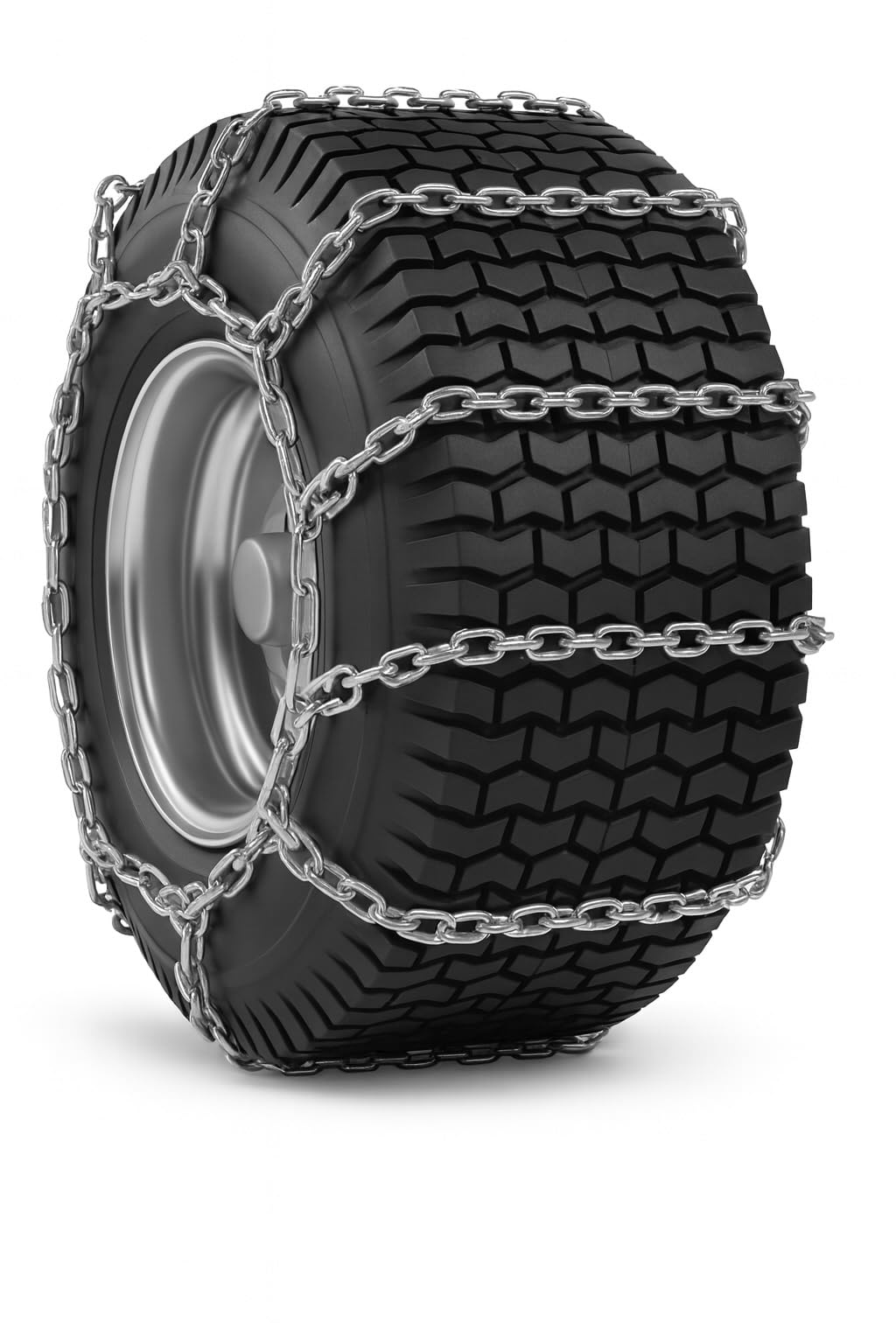 SWS Forst GmbH 1 Satz Schneeketten für Rasentraktoren & Spezialfahrzeuge (16x7.50-8) – Leiterkette aus Manganstahl – langlebige Traktionshilfe für Winter & Gelände