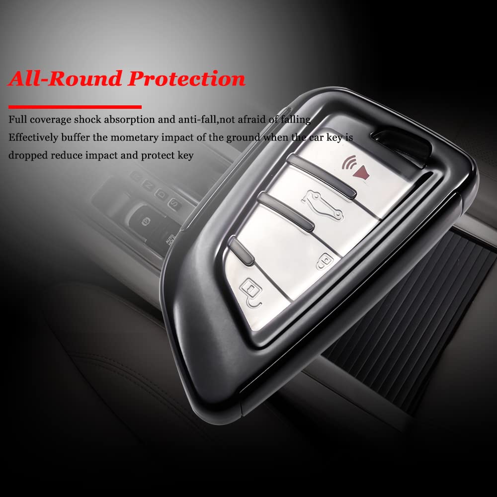HIBEYO Cover In TPU Per Chiave Auto BMW – Portachiavi Rosa, Adatta A Serie 1-7, X1-X6, F30, E30 E Altri – Confezione Con Portachiavi