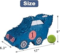 Vista 25 de Juego de 2 piñatas (coche + taco) – Suministros para fiestas de niños, juego de juegos temáticos para fiestas de cumpleaños, carnaval y actividades