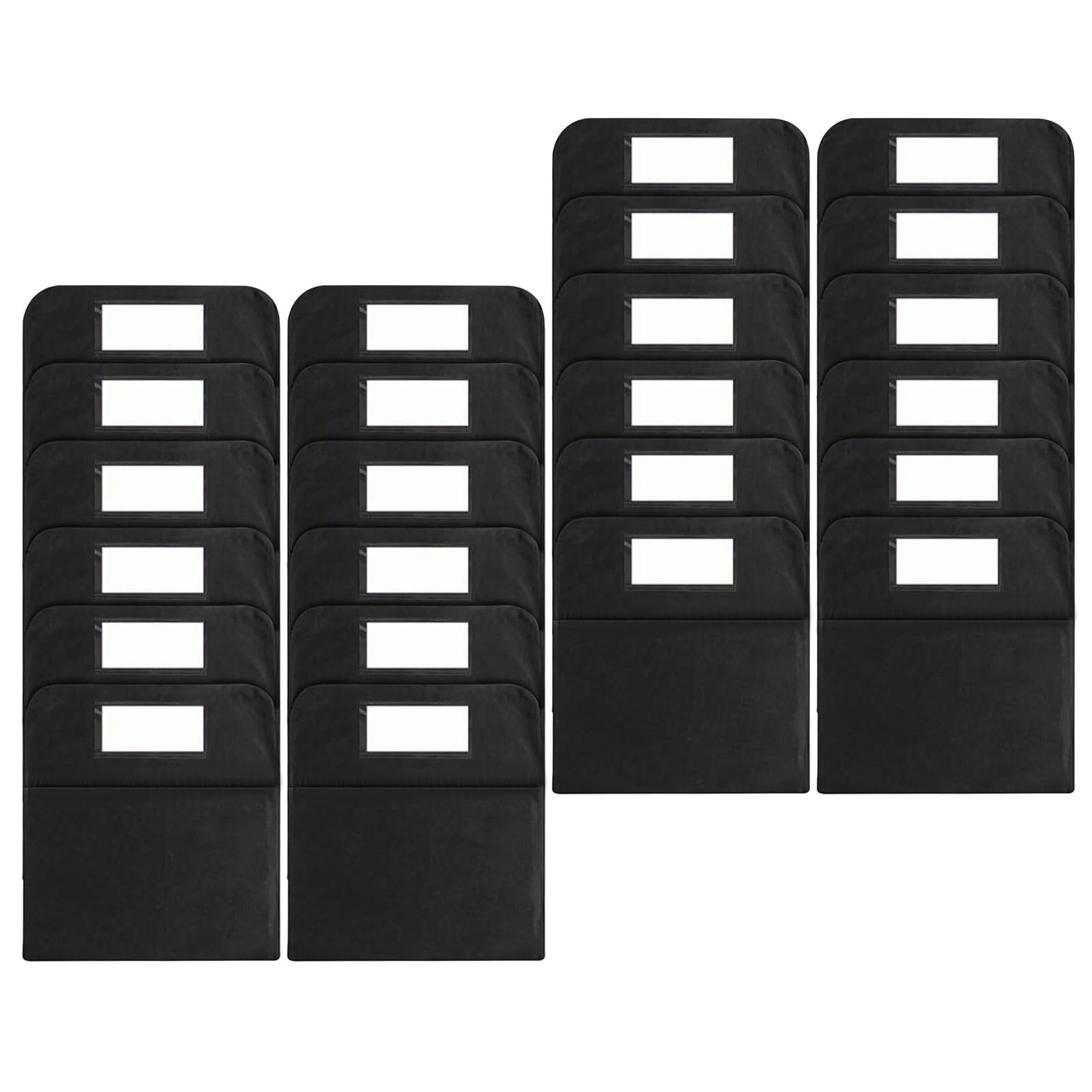 Pochettes de rangement noires montées sur chaise, paquet de 24,