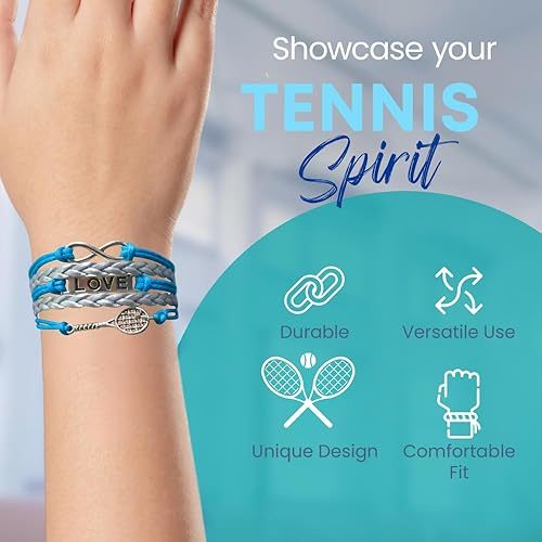 Miniatura 2 de Infinity Collection Pulsera de raqueta de tenis, joyería de raqueta de tenis para niñas y mujeres, regalos de tenis para jugadores de tenis, regalos