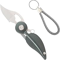 Vista 9 de Navaja de bolsillo para mujer con cadena, cuchillo de bolsillo pequeño, cuchillos geniales, cuchillos geniales, cuchillo Edc, mini cuchillo de Azul