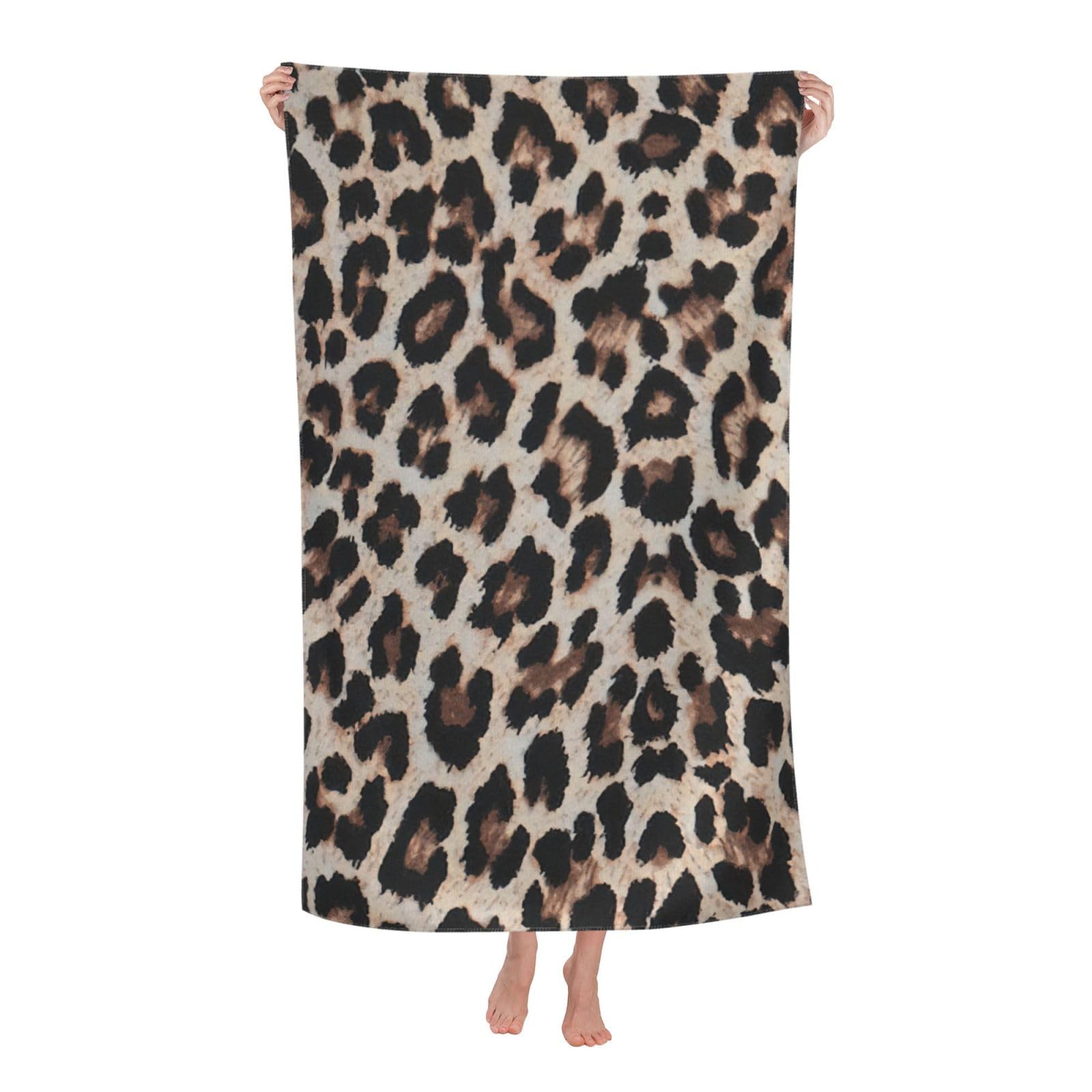 NImongt Leopard Print Print Print Oversized Adult Beach Towel For Travel Weekend Getaways Festivals Camping Trips