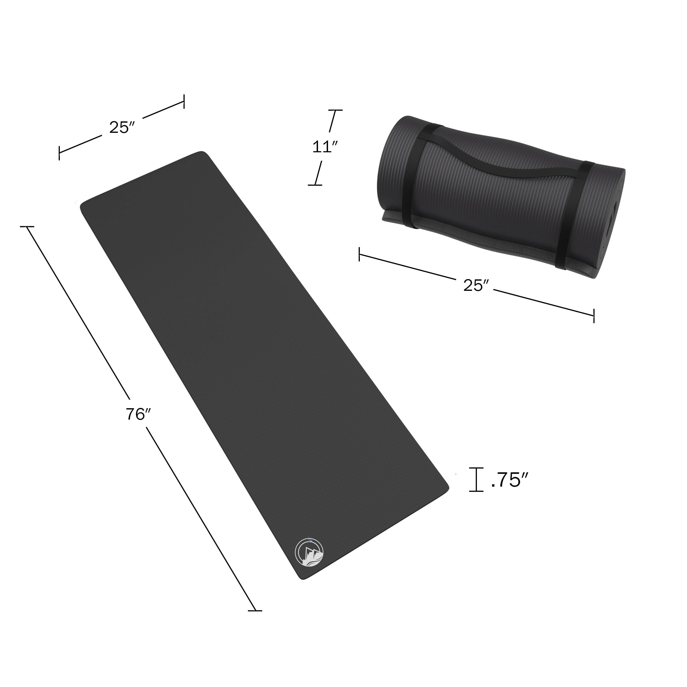 Wakeman zestaw 2 piankowych mat do spania na kemping, bardzo grube, 3,5 cm, wodoodporny zestaw podkładek do spania z paskami do noszenia, do namiotu lub nocowania, czarny