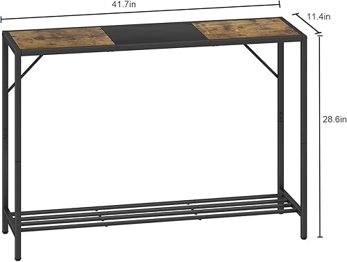 Miniatura 3 de LAATOOREE Mesa consola, mesa de entrada industrial de 41.7 pulgadas con estante, mesa de sofá estrecha para pasillo, pasillo de entrada, pasillo,