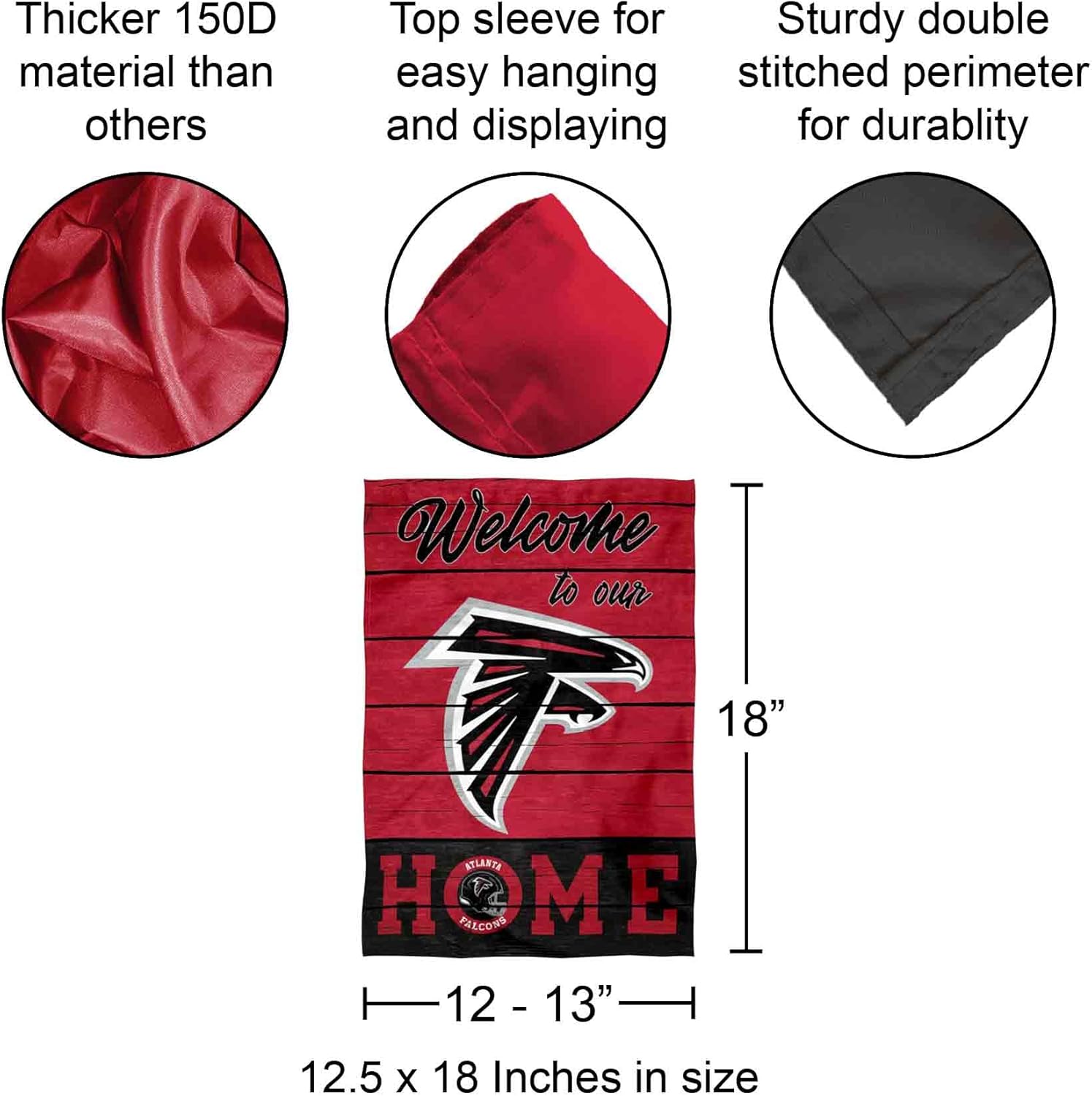 Atlanta Falcons Welcome Home Decorative Garden Flag Double Sided Banner - Image 3