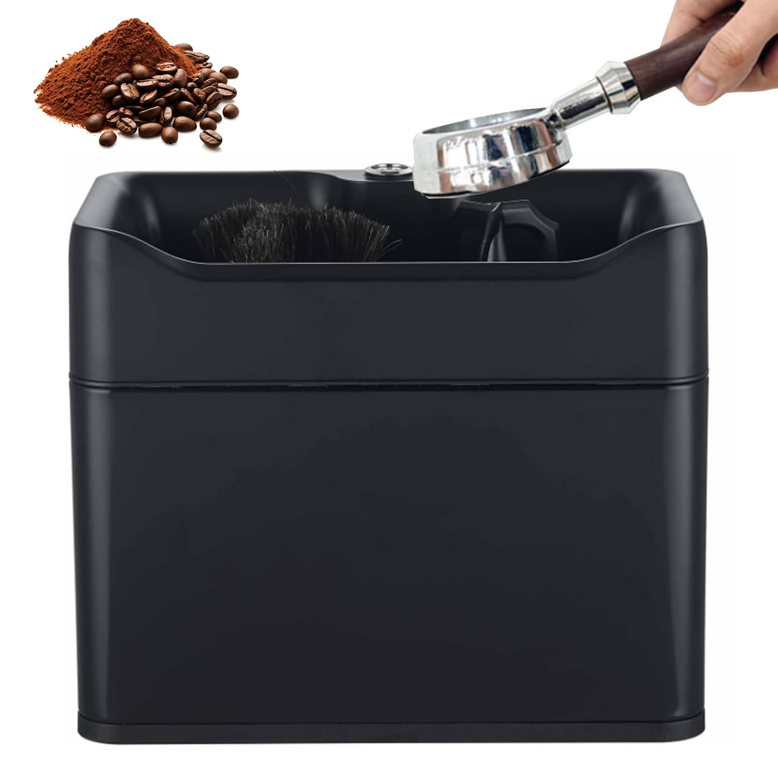 Pulitore elettrico per portafiltro caffè, 58 mm, 340 giri/min, con raschietti e spazzola, detergente rimovibile per casa, cucina, bar, efficiente e facile da usare