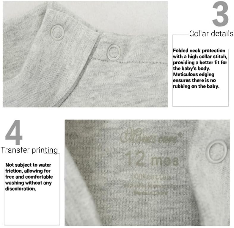 CuteOn Baby Unisex Cotton Long-Sleeve Bodysuits Solid Turtleneck Onesies - Image 3