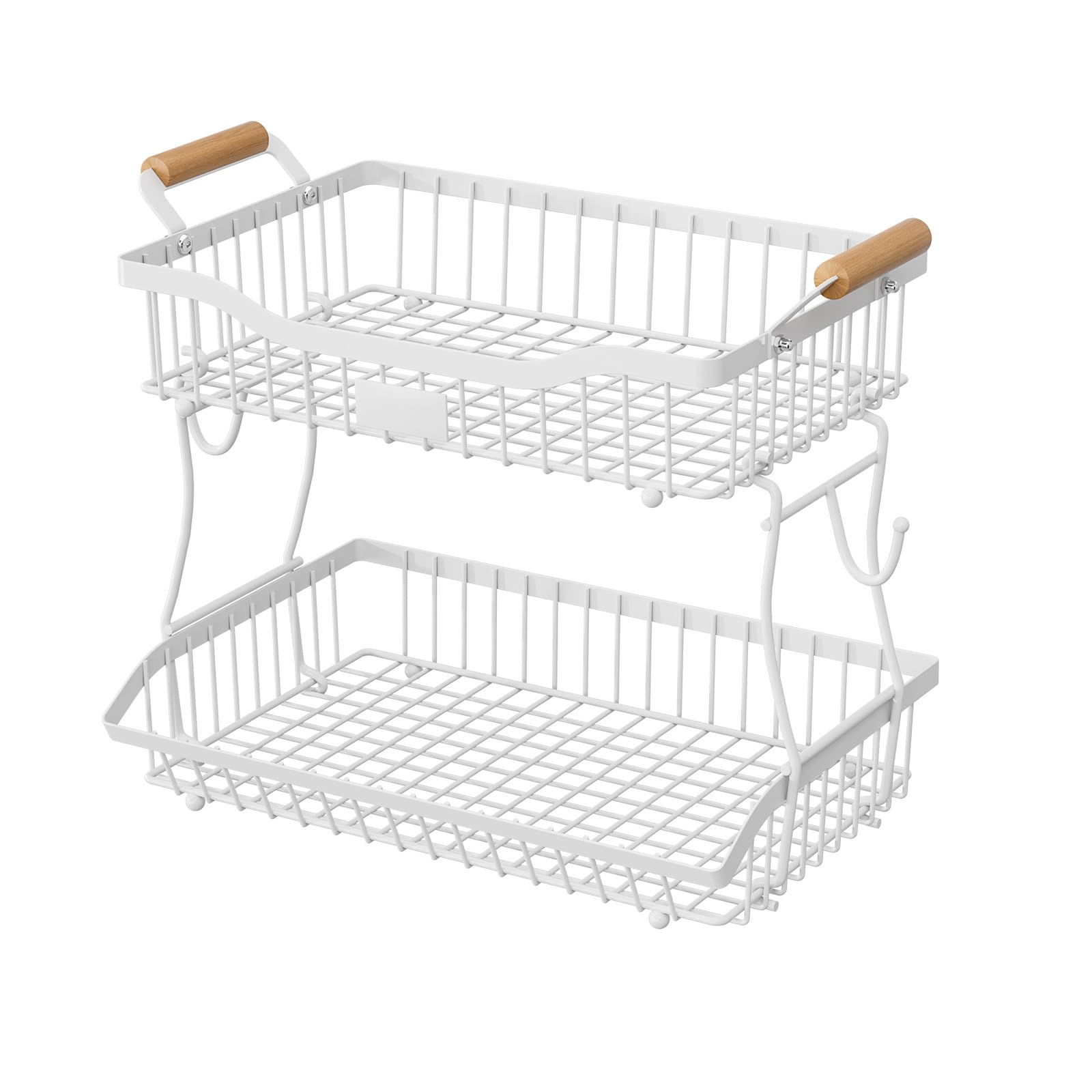 APGLSXY Rustproof Double Deck Metal Storage Rack for Fruits Vegetable Stable Base Vertical Space Optimization Fruit Vegetable Storage Rack