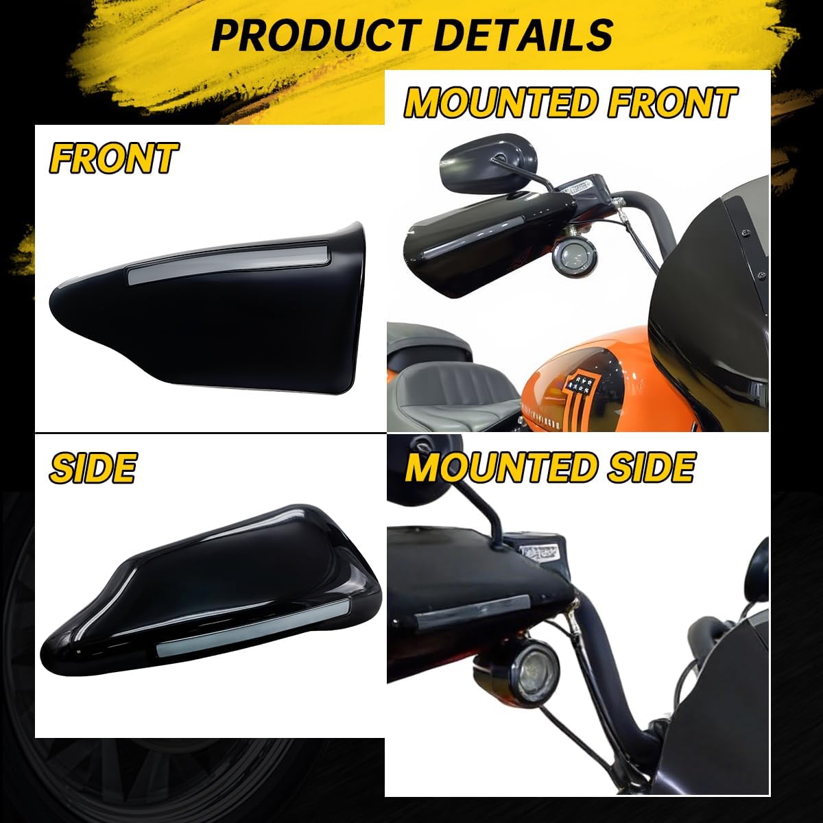 1 pair LED Handguards Black Motorcycle Handguards for Touring Road King Road Glide Electra Glide Softail Street Bob