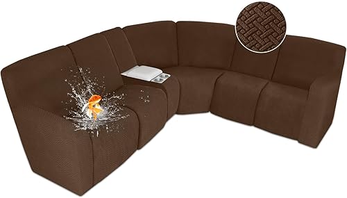 Miniatura 45 de ALIECOM Fundas 100% impermeables para sofá seccional reclinable en forma de L, funda elástica para sofá seccional reclinable de esquina, protector